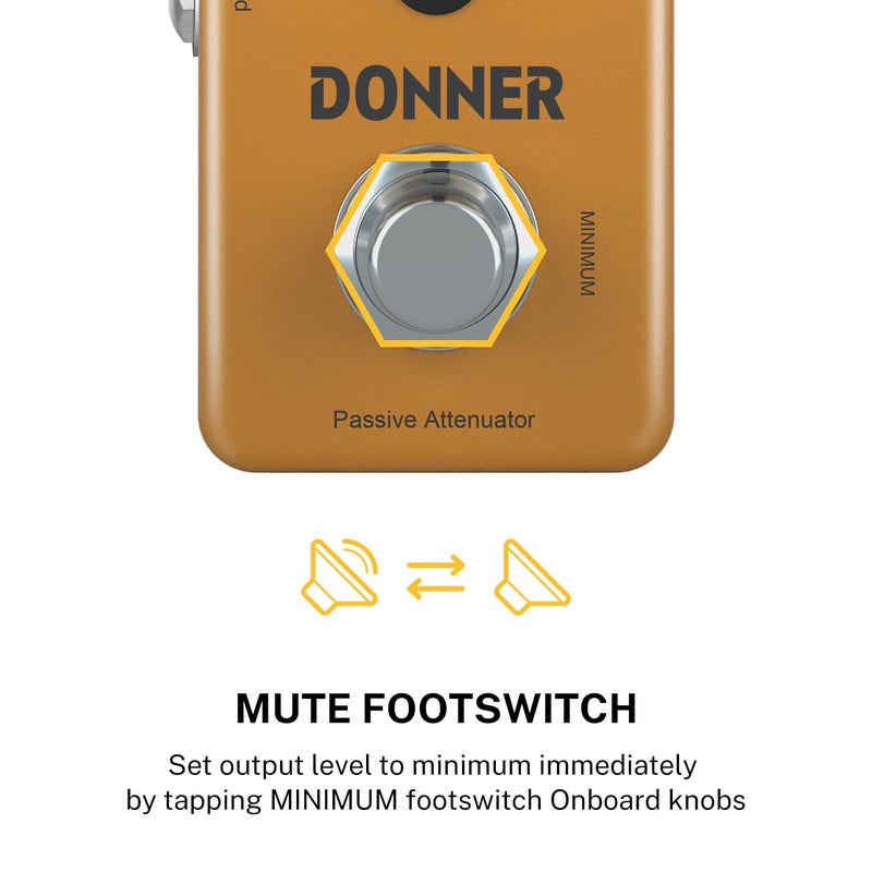 Donner Amp Attenuator Pedal, EMO AMP Box Controller Signal Converter Guitar Effect pedal with Mute Footswitch - Image 3